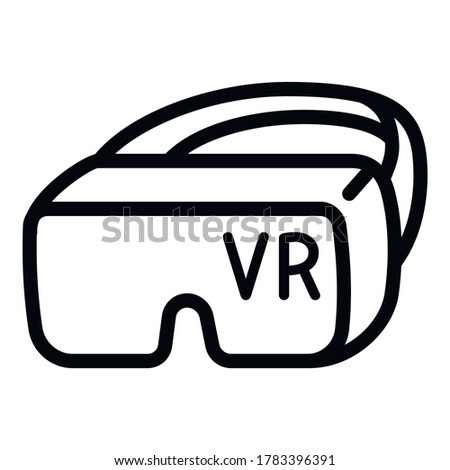 Vr headset icon. Outline vr headset vector icon for web design isolated on white background