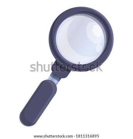 Video editing magnifier icon. Cartoon of video editing magnifier vector icon for web design isolated on white background