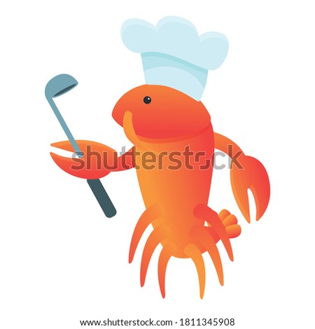 Lobster cook icon. Cartoon of lobster cook vector icon for web design isolated on white background