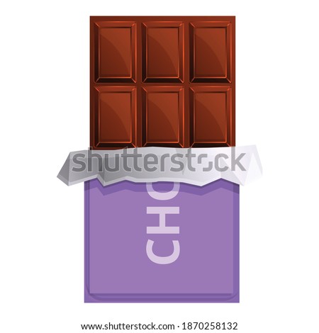 Swiss chocolate bar icon. Cartoon of swiss chocolate bar vector icon for web design isolated on white background