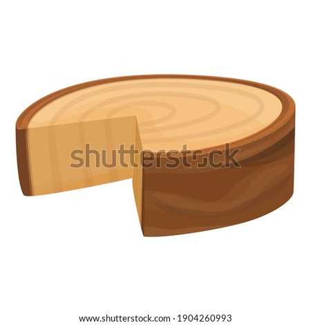 Cutted half tree trunk icon. Cartoon of cutted half tree trunk vector icon for web design isolated on white background