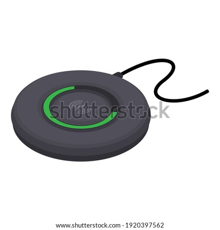 Pad wireless charger icon. Isometric of pad wireless charger vector icon for web design isolated on white background