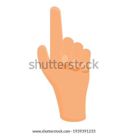 Attention hand gesture icon. Cartoon of Attention hand gesture vector icon for web design isolated on white background