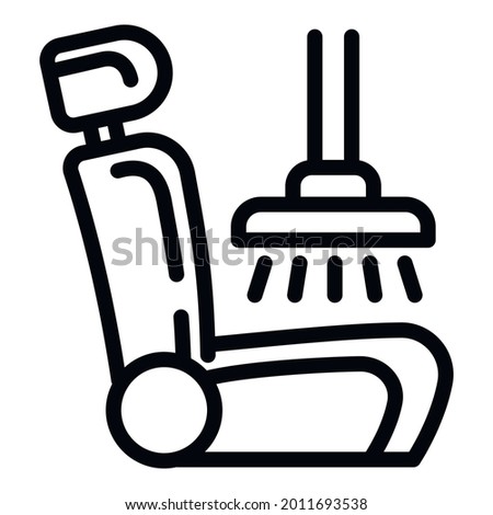 Car seat wash icon. Outline car seat wash vector icon for web design isolated on white background