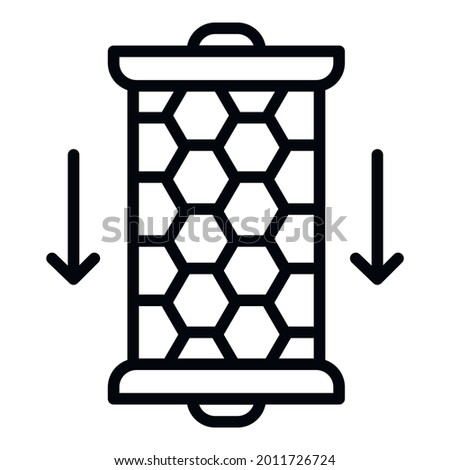 Carbon water filter cartridge icon. Outline carbon water filter cartridge vector icon for web design isolated on white background