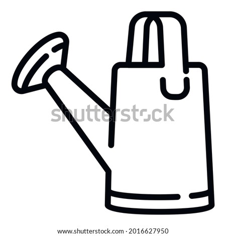 Garden watering can icon. Outline garden watering can vector icon for web design isolated on white background