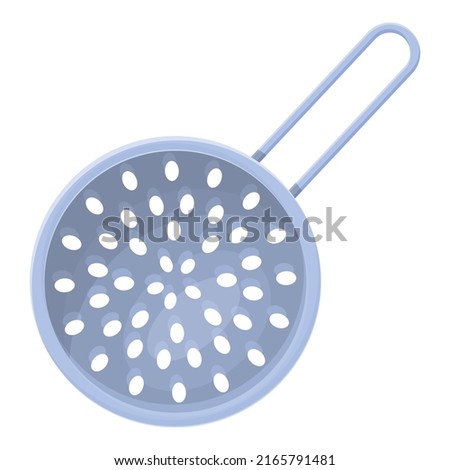 Cook colander icon cartoon vector. Kitchen sieve. Strainer pasta