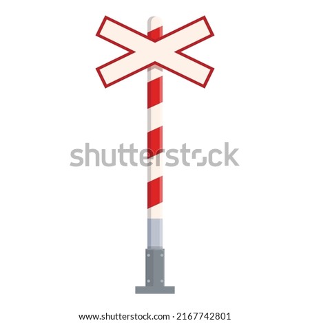 Rail road traffic icon cartoon vector. Signal barrier. Crossing stop