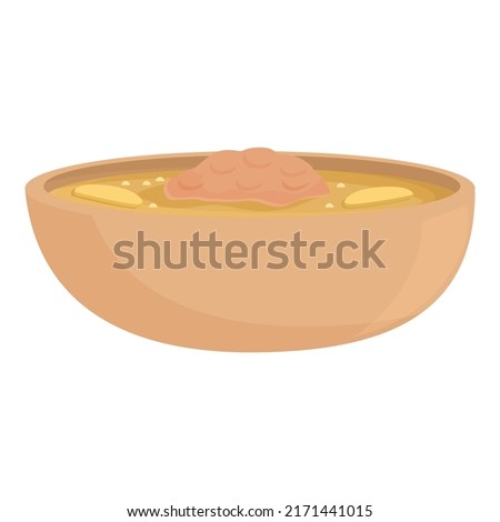 Meat soup icon cartoon vector. Azerbaijan dish. Cuisine pilaf