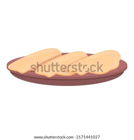 Cutted meat icon cartoon vector. Pilaf food. Cuisine soup