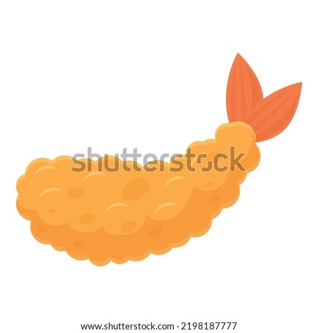 Shrimp icon cartoon vector. Japanese tempura. Deep dish