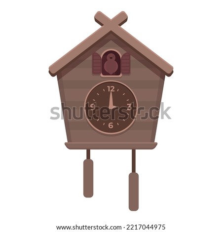 Cuckoo Clock icon cartoon vector. Old watch. Wall time