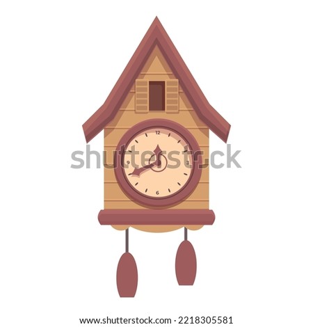 Modern Cuckoo Clock icon cartoon vector. Old watch. Digital retro