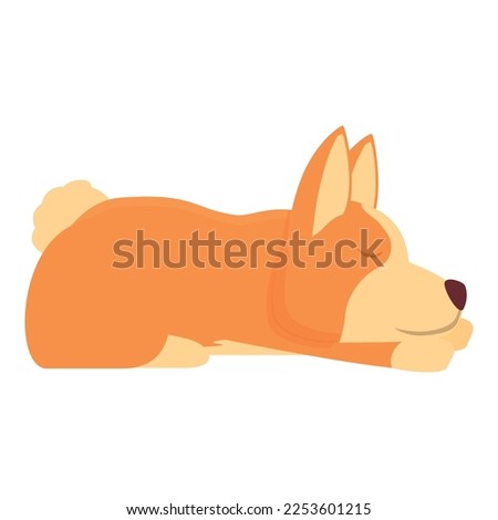 Sleeping corgi icon cartoon vector. Royal canine. Happy fun
