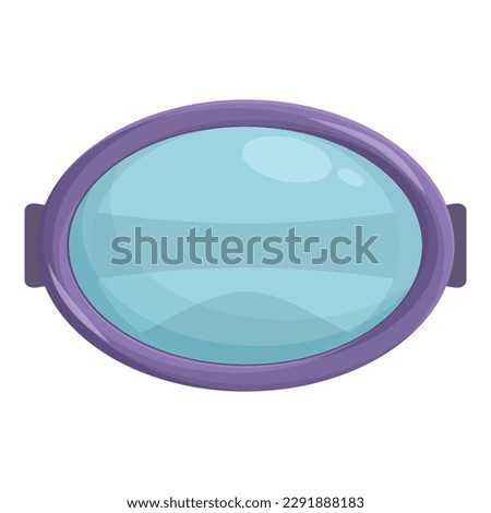 Oval swim mask icon cartoon vector. Scuba dive. Water sea