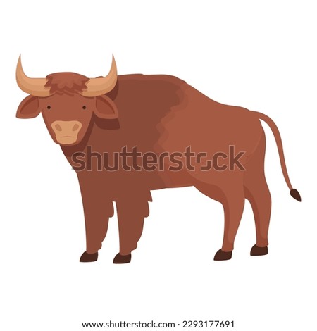 Natural buffalo icon cartoon vector. Bison animal. Mammal cow