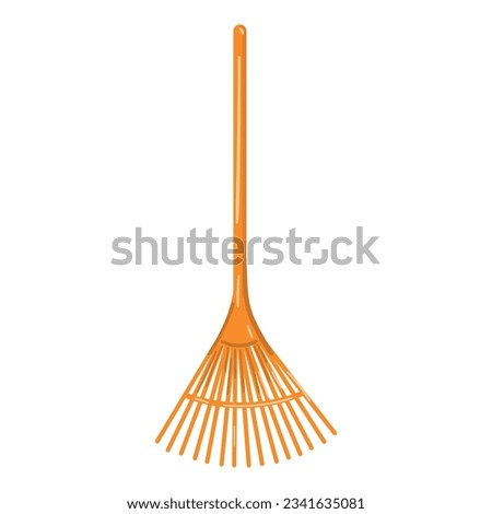 Leaf rake icon cartoon vector. Farm equipment. Plant trowel