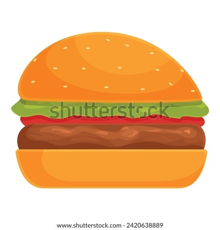 Slice meat burger icon cartoon vector. Fast food. Tomato lunch juicy