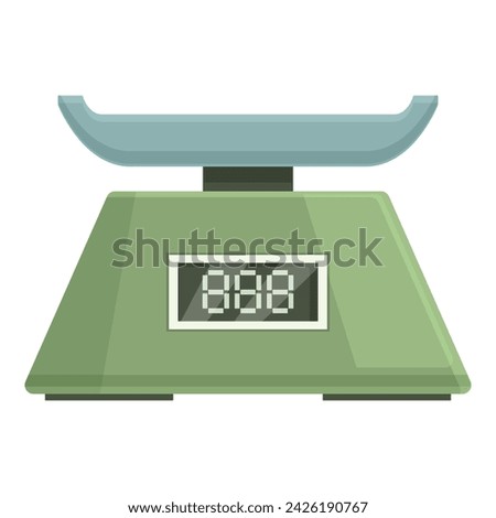 Digital screen scales icon cartoon vector. Domestic product. Tool electronic