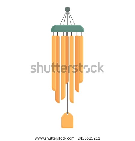 Instrument wind chime icon cartoon vector. Vacation festival. Cool bell cloud