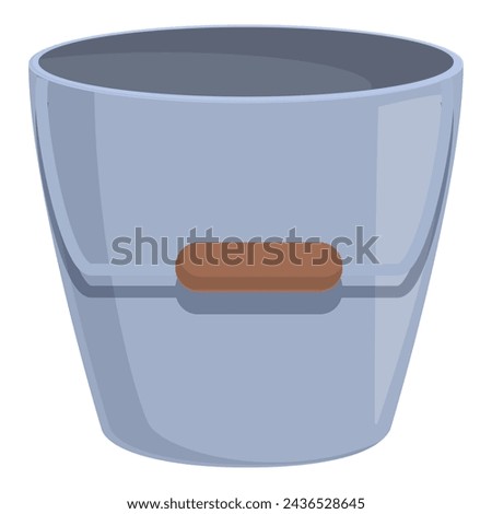 Steel bucket for fish icon cartoon vector. Fishing holiday activity. Lake sonar catch