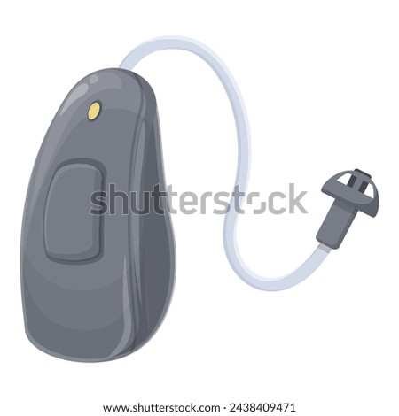 Loss hear equipment icon cartoon vector. Hearing aid. Noisy level outside