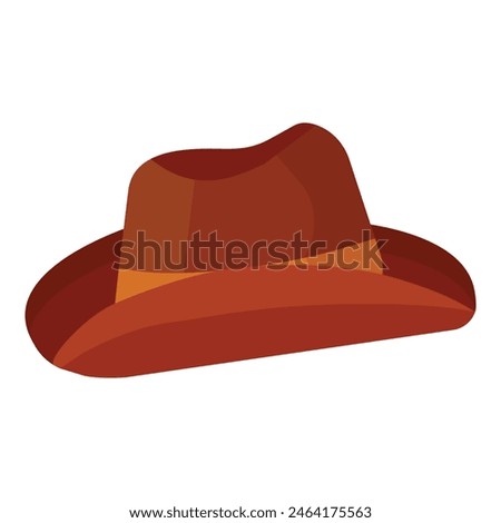 Illustration of a classic brown fedora hat, perfect for fashion and apparel designs