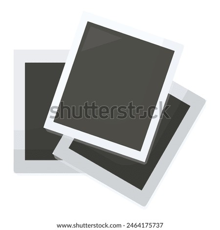 Stacked vector illustration of blank polaroid photo frames, ideal for mockups and design elements