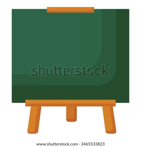 Illustration of a blank green chalkboard on a sturdy wooden easel, awaiting content