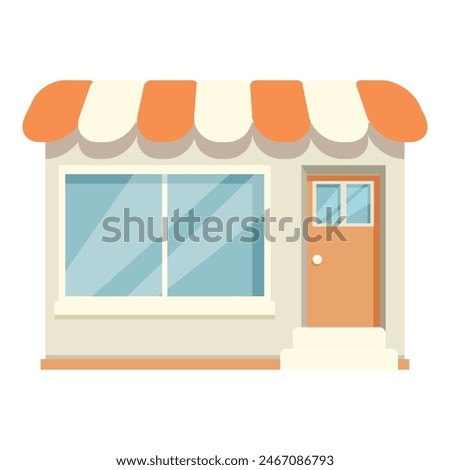 Street shop icon cartoon vector. Market sale. Cafe facade exterior