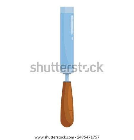 Sharp metal chisel with wooden handle for professional carpentry and joinery work