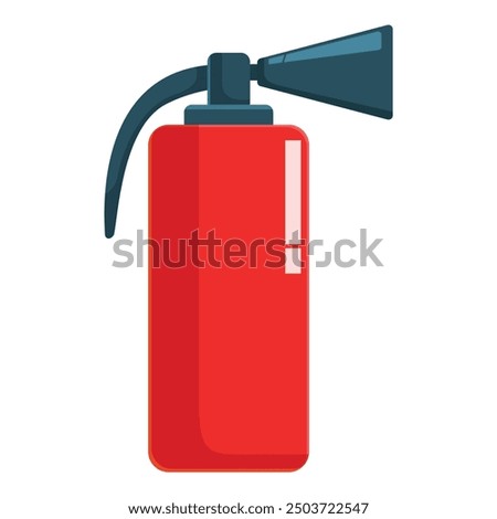 Red fire extinguisher is standing upright, ready to be used in case of a fire emergency