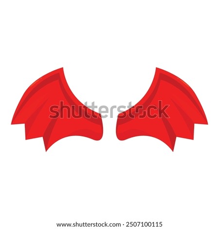 Red devil wings spreading, ready to take off for halloween