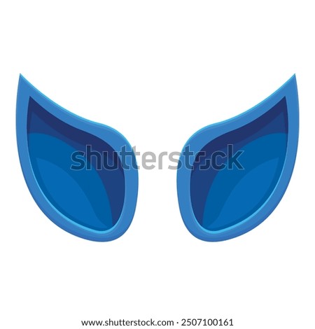 Blue cartoon mask showing alien eyes looking seriously