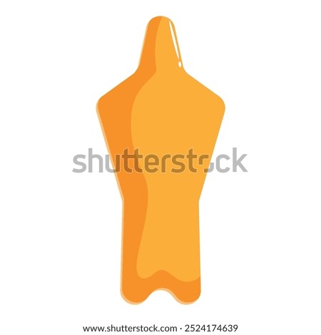 Simple vector illustration of a yellow mannequin torso, perfect for fashion or retail related projects