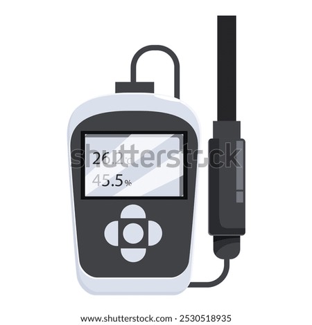 Digital thermometer hygrometer is showing the temperature and humidity level