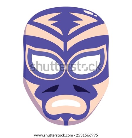 Lucha libre wrestler mask with a serious expression, traditional mexican wrestling