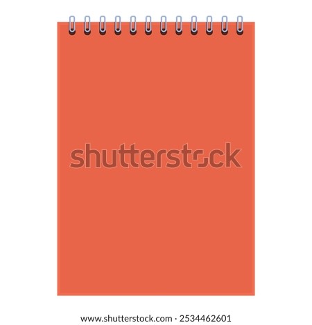 Blank spiral notepad with an orange cover is providing space for your message