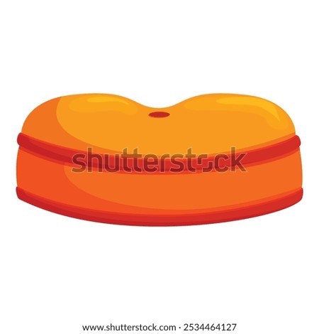 Orange inflatable pool float with a hole in the center, perfect for sunbathing and relaxing in the water