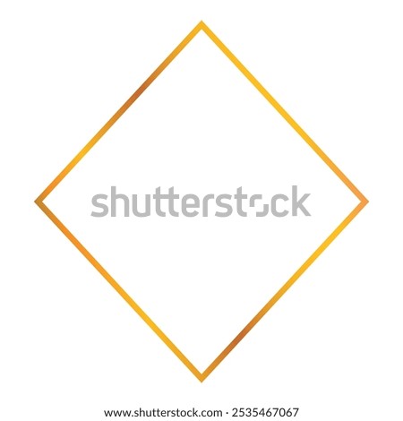 Golden gradient rhombus frame is standing out on a white background