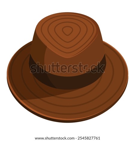 Classic brown fedora hat featuring a dark ribbon, adding a touch of elegance and sophistication