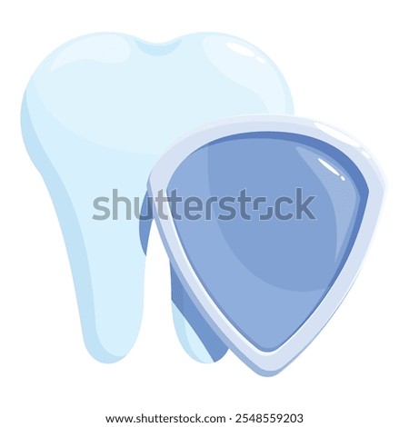 Protecting teeth with a shield, symbolizing dental hygiene and care