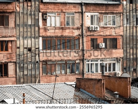 Similar – Foto Bild Schäbige Fassade eines Wohnhauses in der Stadt