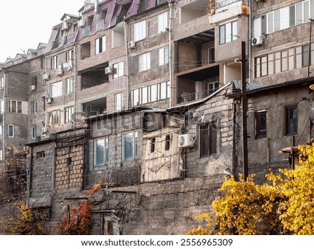 Similar – Foto Bild Schäbige Fassade eines Wohnhauses in der Stadt