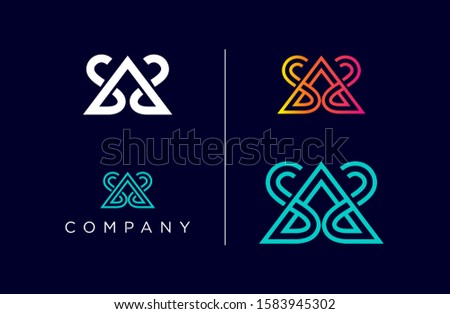 S, A, SA, AS logo icon design template vector elements for your company brand. smart technology