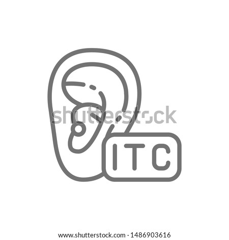 In The Canal Hearing Aid, ITC line icon.