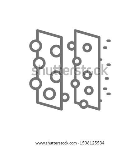 Dirty air filtration line icon. Isolated on white background