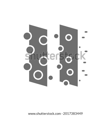 Dirty air filtration gray icon. Isolated on white background