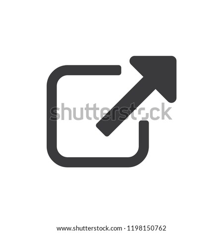 External link symbol vector icon. Arrow,web symbol flat vector sign isolated on white background. Simple vector illustration for graphic and web design.