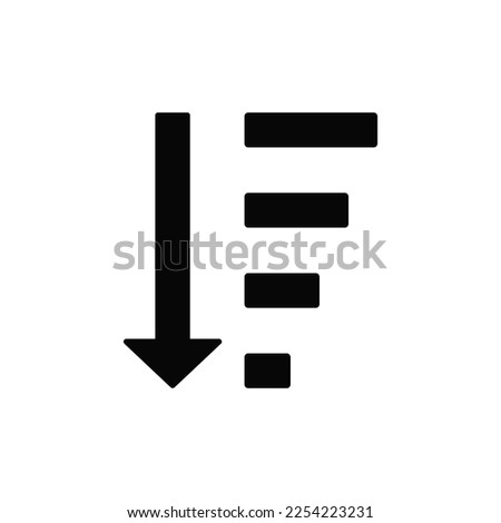 Sort down icon vector. Filter sign